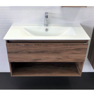 Тумба-умывальник Comforty Бордо 90 см дуб темно-коричневый 00-00006671